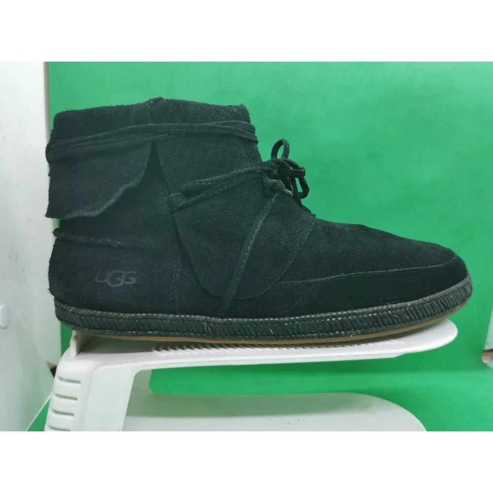 UGG Australia Reid Slate Chestnut Black Ankle Boot Suede Zipper Size 10 M